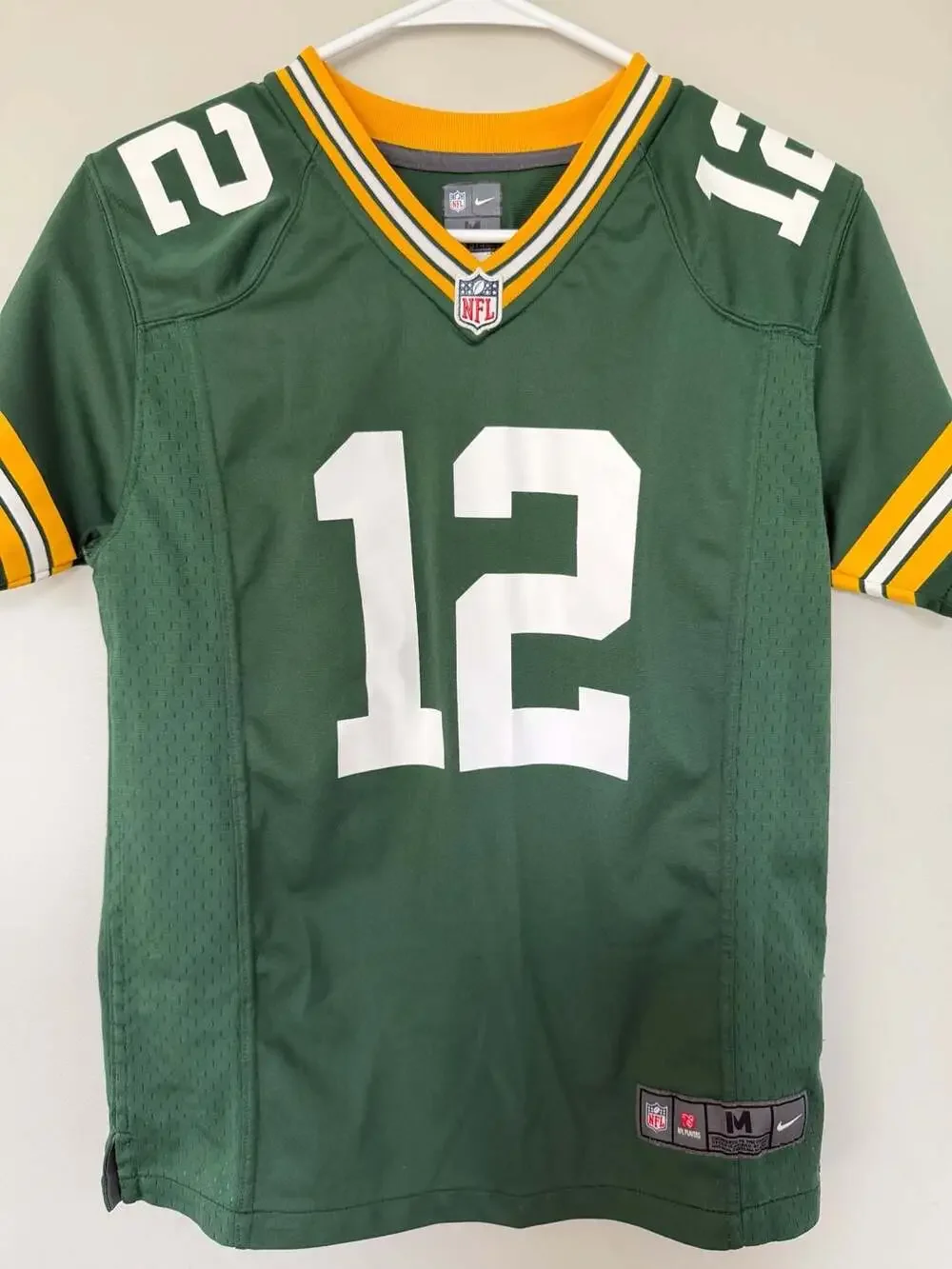 Nike Green Bay Packers Aaron Rodgers 12 Size M Youth Jersey